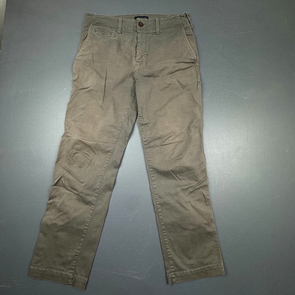 American Eagle Men's 30x30 Green Chino Pants Extreme Flex Straight Leg Original